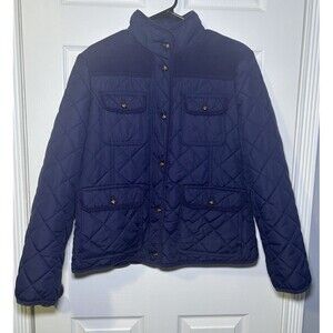 COLLEZIONE Women’s Long Sleeve 4 Pocket Puffer Jacket Navy Size Large NWOT